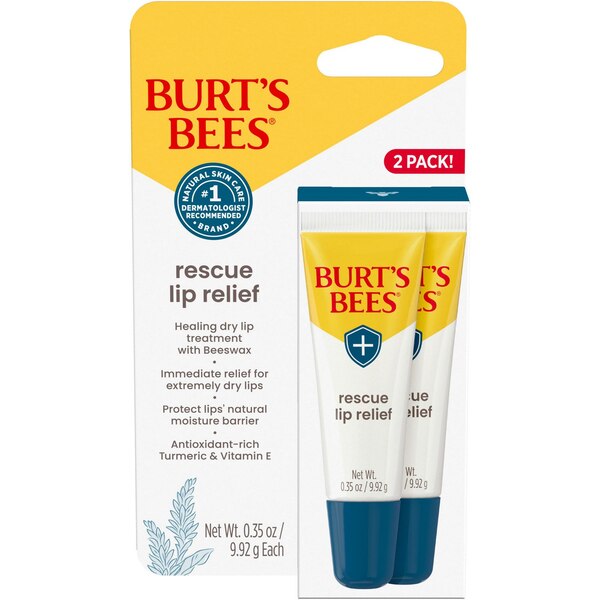 Burt's Bees Rescue Lip Relief, 0.35 OZ x 2