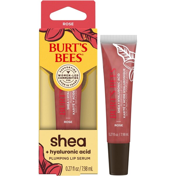 Burt's Bees Shea + Hyaluronic Acid Plumping Lip Serum, Rose, 0.27 OZ