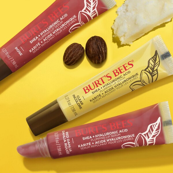 Burt's Bees Shea + Hyaluronic Acid Plumping Lip Serum, Rose, 0.27 OZ