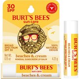Burt's Bees Beaches and Cream Sun Care SPF 30 Lip Balm, Natural Origin Lip Care, 1 Tube, 0.15 oz., thumbnail image
