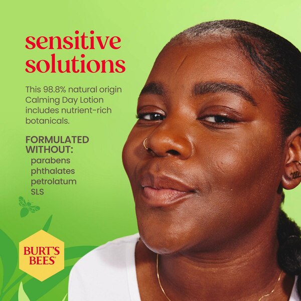 Burt's Bees Calming Day Face Lotion With Aloe and Rice Milk, 98.9% Natural Origin, 1.8 OZ