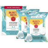 Burt's Bees 3-in-1 Micellar Facial Cleanser and Makeup Remover Towelettes with Coconut and Lotus Water, 60 CT, Value Twin Pack, thumbnail image 1 of 9