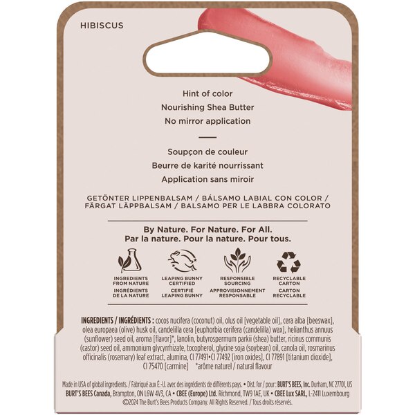 Burt's Bees Tinted Lip Balm, Hibiscus