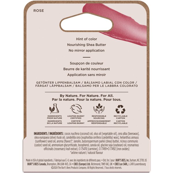 Burt's Bees Tinted Lip Balm, Rose