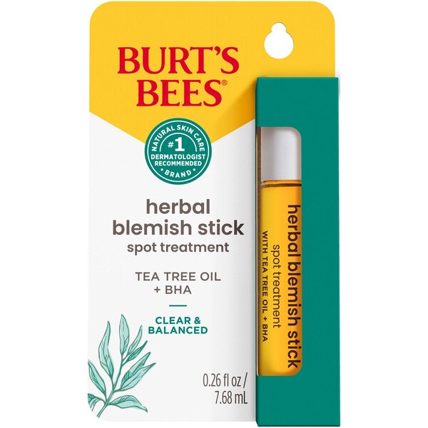 Burt's Bees Clear and Balanced Herbal Blemish Stick Spot Treatment, 0.26 fl oz
