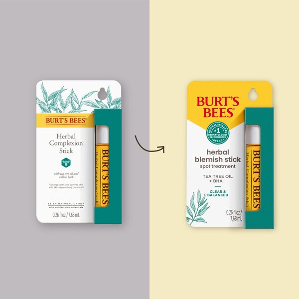 Burt's Bees Clear and Balanced Herbal Blemish Stick Spot Treatment, 0.26 fl oz