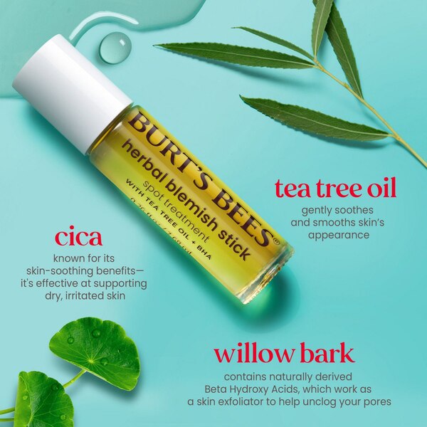 Burt's Bees Clear and Balanced Herbal Blemish Stick Spot Treatment, 0.26 fl oz
