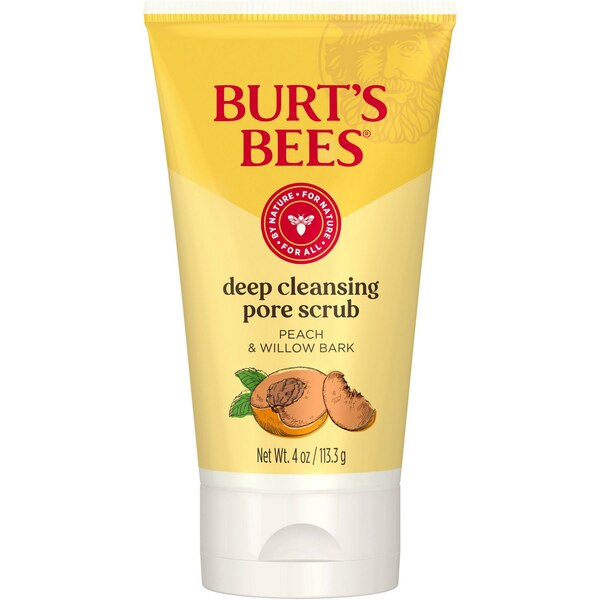 Burt's Bees - Exfoliante facial para limpieza profunda de poros, Peach and Willow Bark, 4 oz