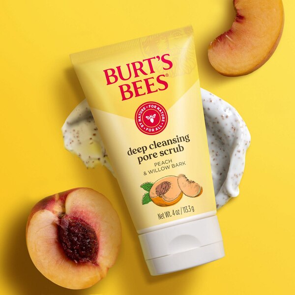 Burt's Bees - Exfoliante facial para limpieza profunda de poros, Peach and Willow Bark, 4 oz