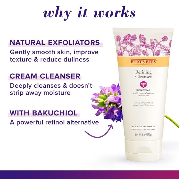 Burt's Bees Renewal Refining Cleanser, Firming Face Wash, 6 OZ