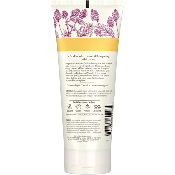 Burt's Bees Renewal Refining Cleanser, Firming Face Wash, 6 OZ