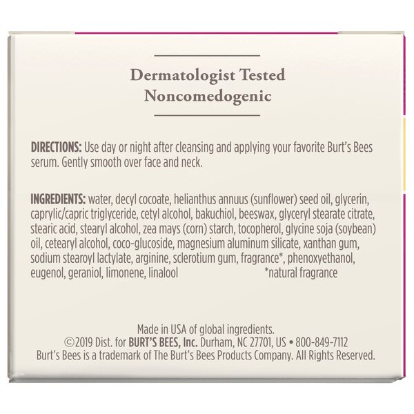 Burt's Bees Renewal Firming Moisturizing Cream with Bakuchiol, A Natural Retinol Alternative, 1.8 oz