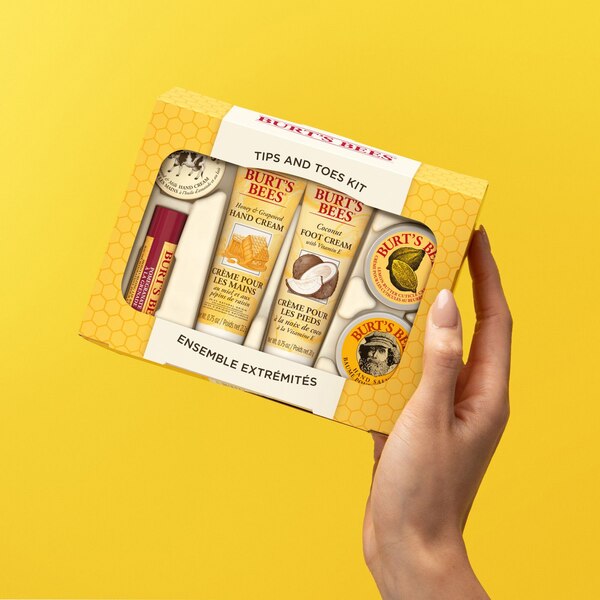 Burt's Bees Tips and Toes Gift Set, Hand Cream, Foot Cream, Cuticle Cream, Hand Salve, Lip Balm