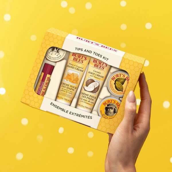 Burt's Bees Tips and Toes Gift Set, Hand Cream, Foot Cream, Cuticle Cream, Hand Salve, Lip Balm
