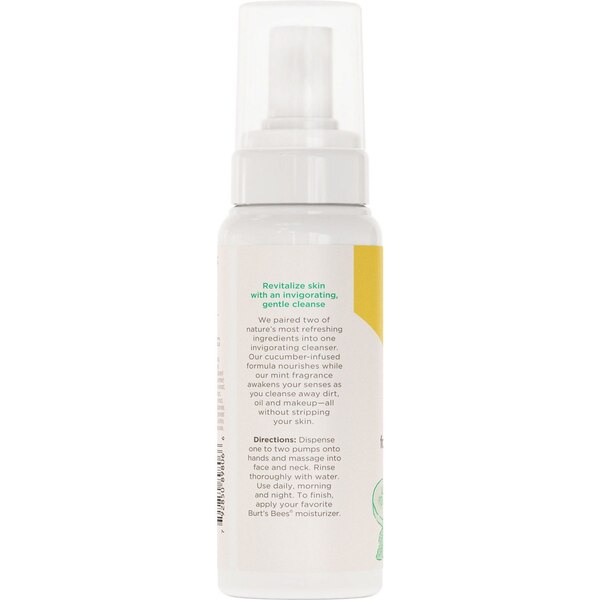 Burt's Bees Refreshing Foaming Face Cleanser with Cucumber and Mint, 4.8 OZ