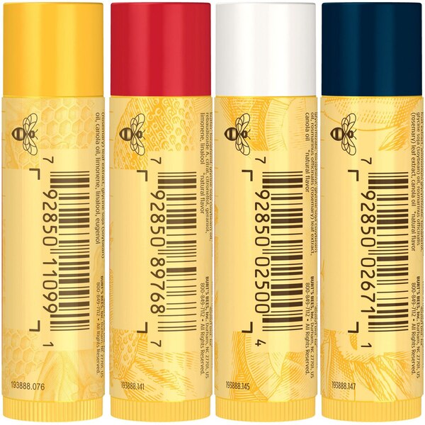 Burt's Bees Lip Balm, 4 Pack