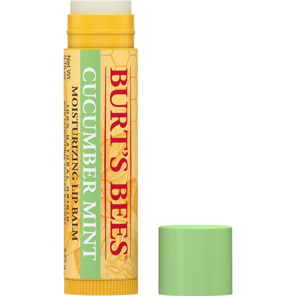 Burt's Bees - Bálsamo labial hidratante 100% natural, Cucumber Mint with Beeswax