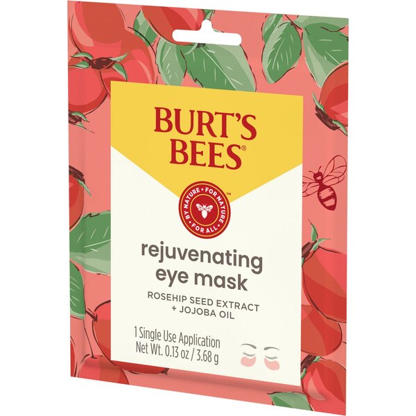 Burt's Bees Rejuvenating Eye Mask, Single Use Eye Mask, 1 Pair