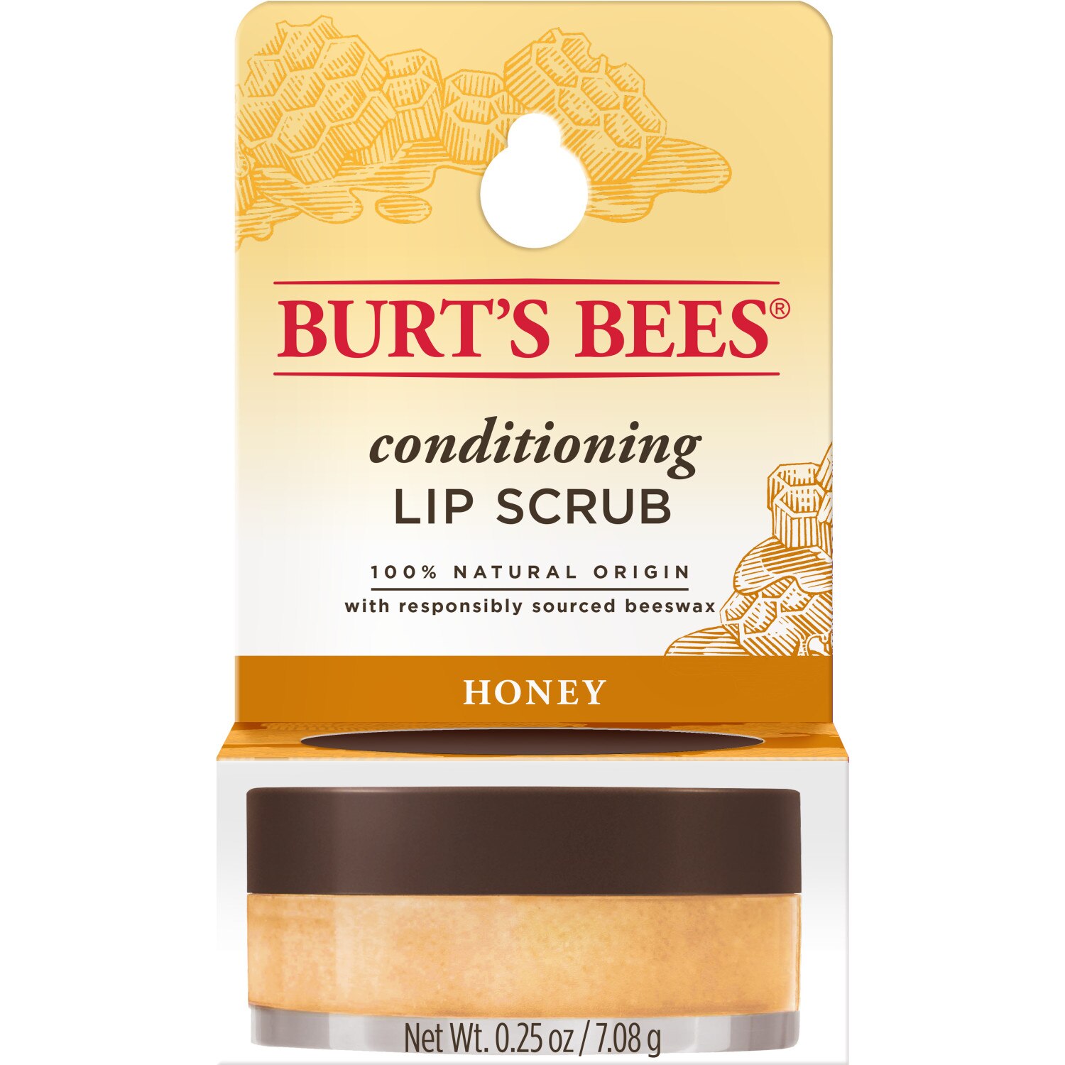 Burt's Bees 100% Natural Conditioning Lip Scrub with Exfoliating Honey Crystals, 0.25 OZ