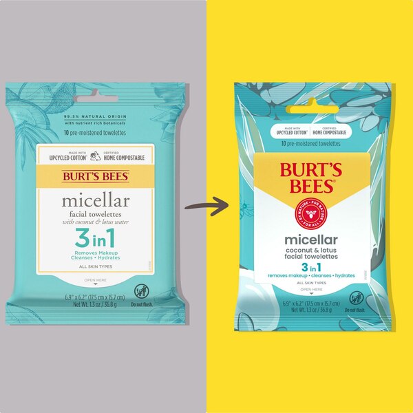 Burt's Bees Micellar Facial Towelettes With Coconut and Lotus, 10 CT