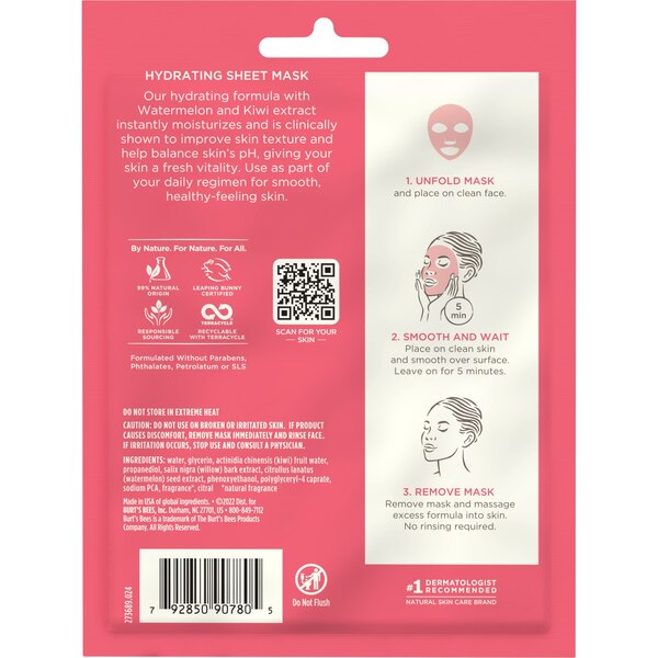 Burt's Bees Hydrating Sheet Mask with Watermelon