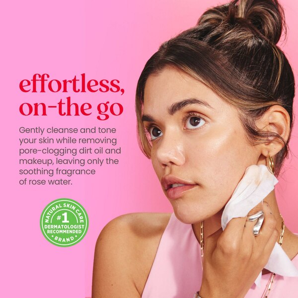 Burt's Bees Micellar Facial Towelettes With Rose Water, 30 CT