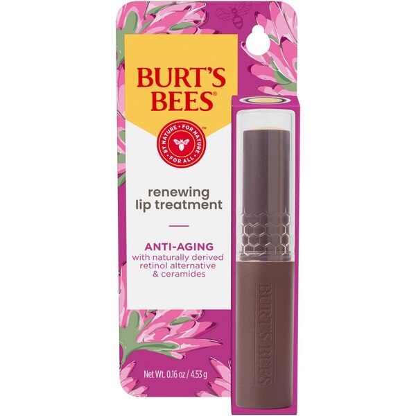 Burt's Bees Renewing Lip Treatment with Natural Retinol Alternative and Ceramides, 0.16 OZ
