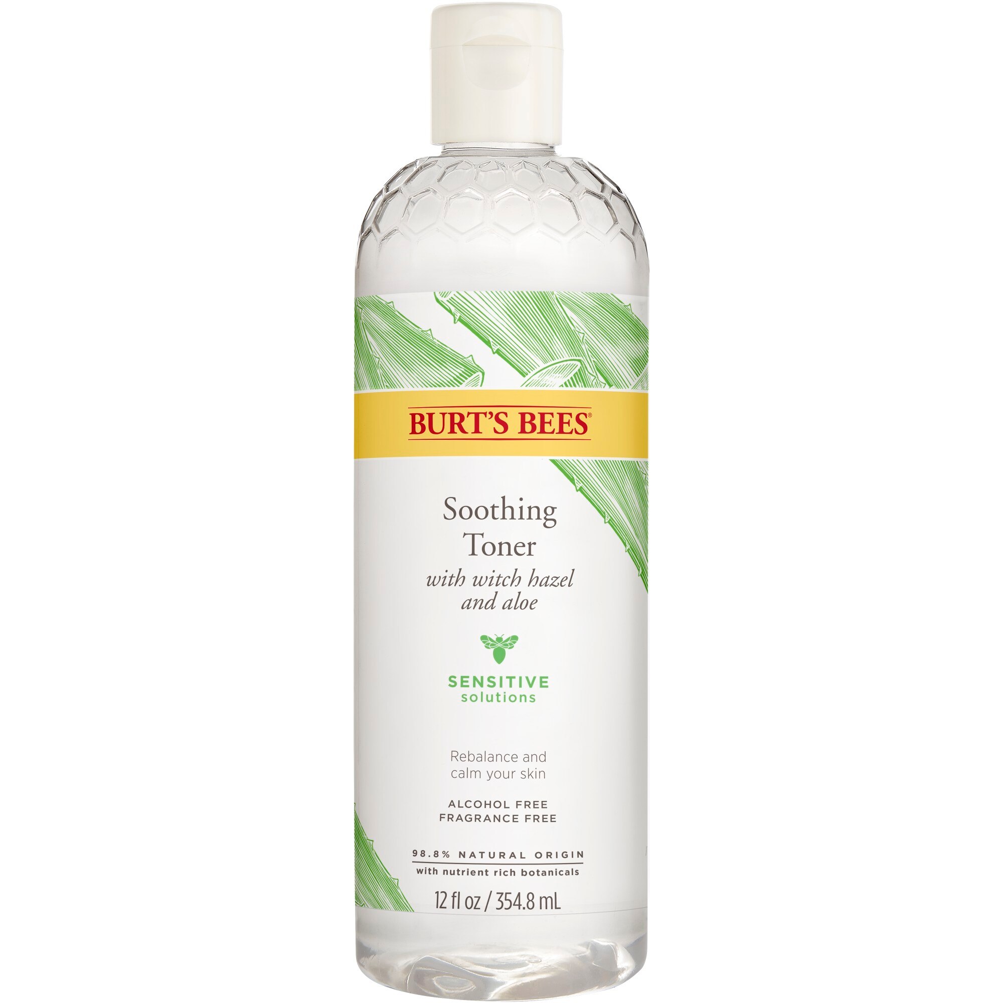 Burt's Bees Sensitive Solutions Soothing Toner with Witch Hazel and Aloe, 12 OZ