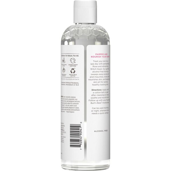 Burt's Bees Calming Toner with Witch Hazel & Rose, Fresh Floral Scent, 12 OZ