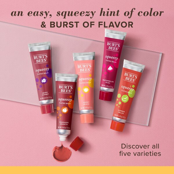 Burt's Bees 100% Natural Origin Squeezy Tinted Lip Balm, Enriched With Beeswax and Cocoa Butter