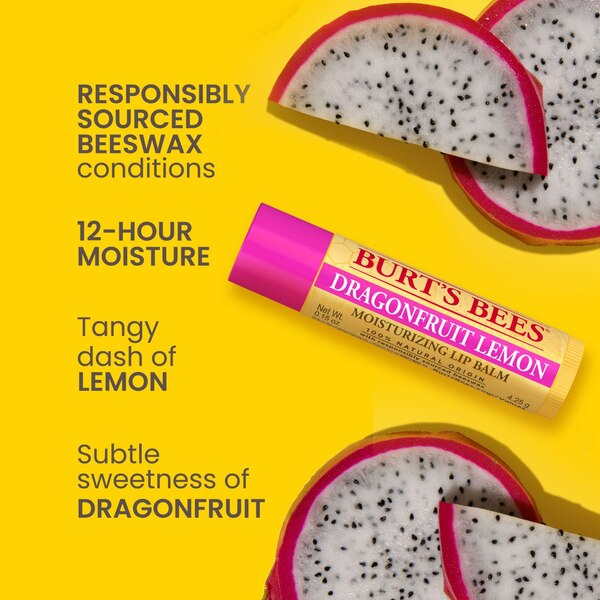 Burt's Bees Lip Balm, 100% Natural Origin Moisturizing , Dragonfruit Lemon