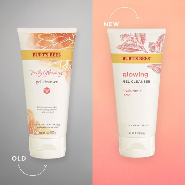 Burt's Bees Truly Glowing Refreshing Gel Cleanser with Naturally Derived Hyaluronic Acid, 6 OZ
