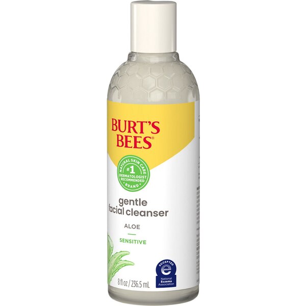 Burt's Bees Gentle Facial Cleanser for Sensitive Skin, with Aloe Vera, 98.7% Natural Origin, 8 OZ