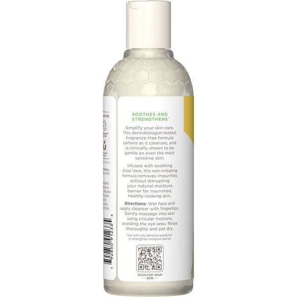 Burt's Bees Gentle Facial Cleanser for Sensitive Skin, with Aloe Vera, 98.7% Natural Origin, 8 OZ