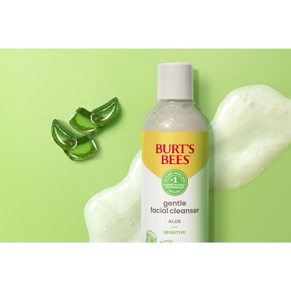 Burt's Bees Gentle Facial Cleanser for Sensitive Skin, with Aloe Vera, 98.7% Natural Origin, 8 OZ