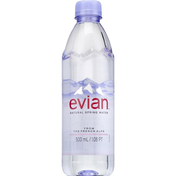 Evian, Drinking Spring Water, Single Bottle, 0.5 L