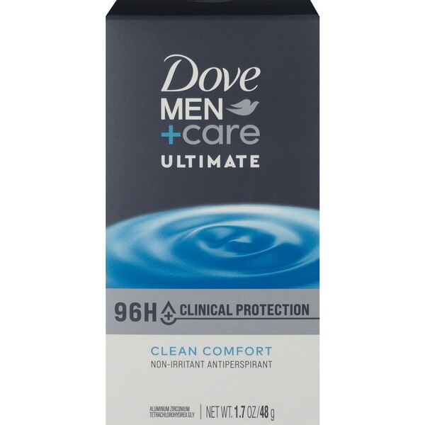 Dove Men+Care Ultimate 96-Hour Clinical Protection Antiperspirant Stick, Clean Comfort, 1.7 OZ
