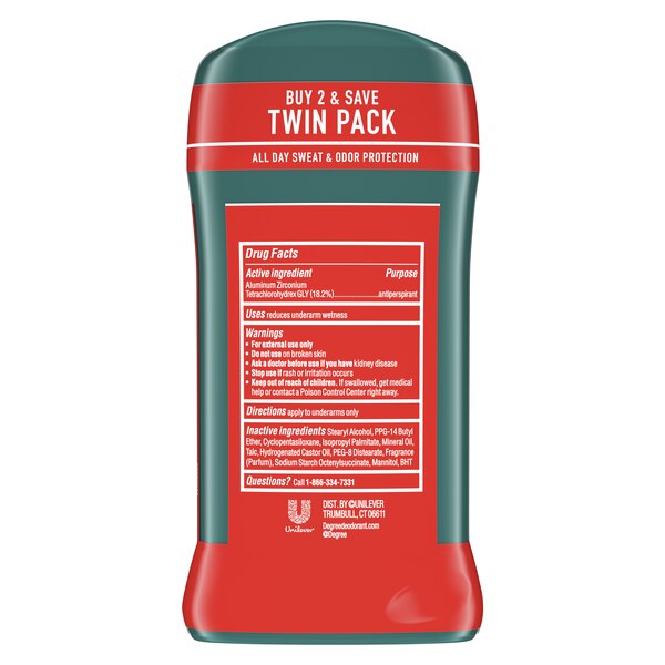 Degree 48-Hour Sport Antiperspirant & Deodorant Stick, 2.7 OZ, 2 Pack