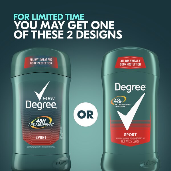 Degree 48-Hour Sport Antiperspirant & Deodorant Stick, 2.7 OZ, 2 Pack