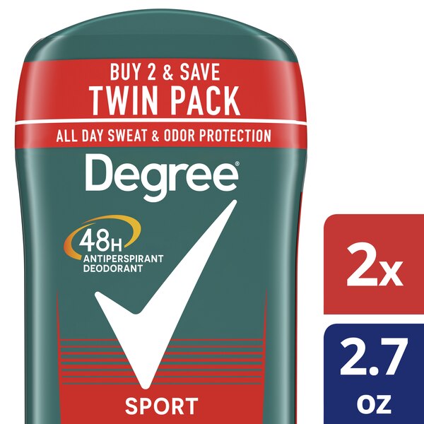 Degree 48-Hour Sport Antiperspirant & Deodorant Stick, 2.7 OZ, 2 Pack