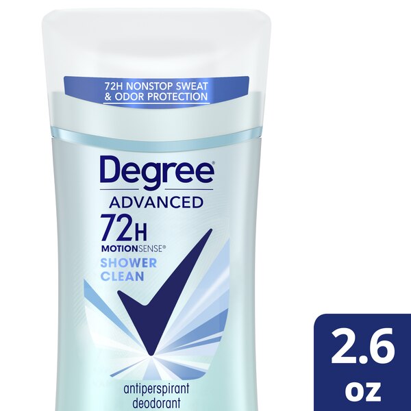 Degree 72-Hour Motionsense Antiperspirant & Deodorant Stick, Shower Clean, 2.6 OZ