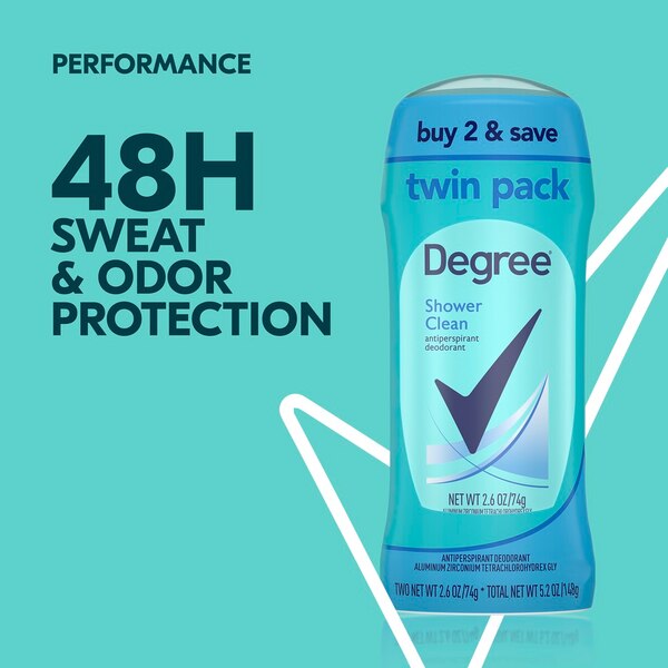 Degree 48-Hour Antiperspirant & Deodorant Stick, Shower Clean