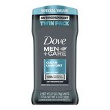 Dove Men+Care 48-Hour Antiperspirant Stick, Clean Comfort, 2.7 OZ, 2 Pack, thumbnail image 2 of 4