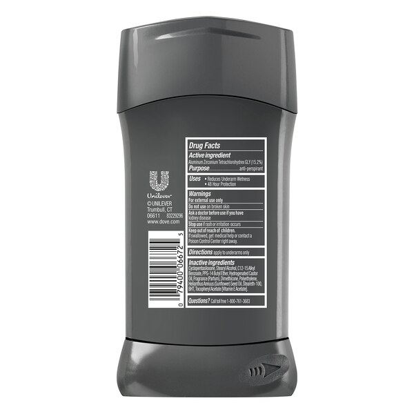 Dove Men+Care 48-Hour Antiperspirant Stick, Clean Comfort, 2.7 OZ, 2 Pack