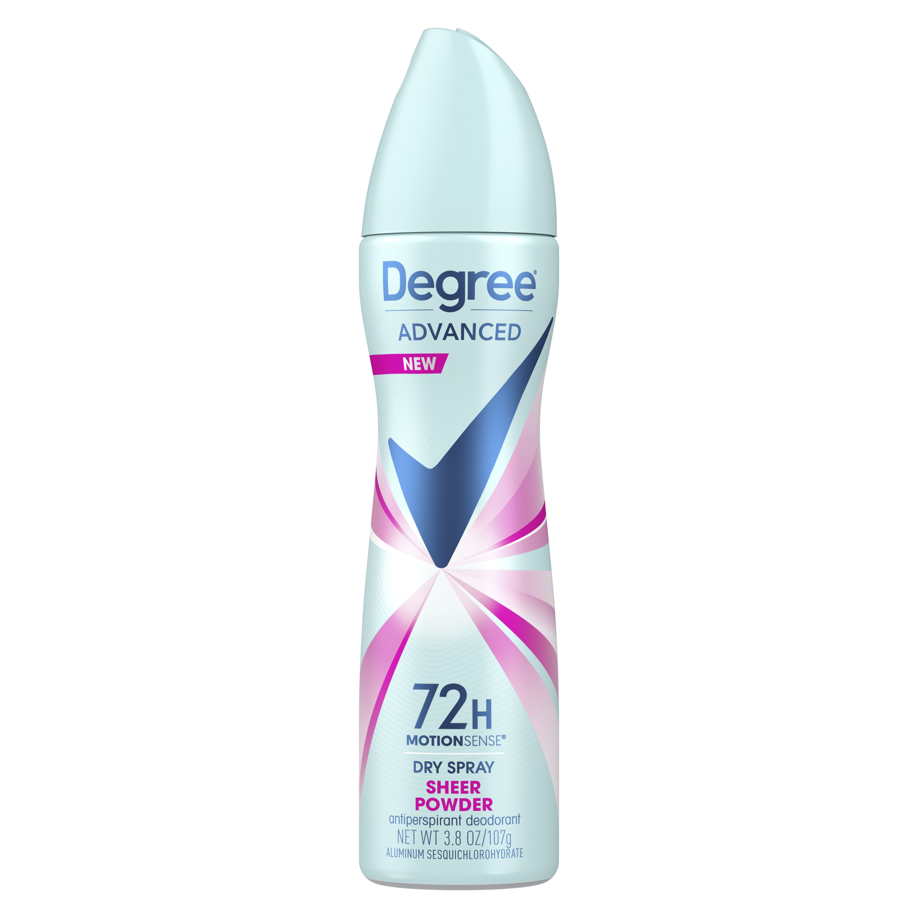 Degree Antiperspirant & Deodorant Dry Spray 72-Hour Advanced Motionsense, Sheer Powder, 3.8 OZ