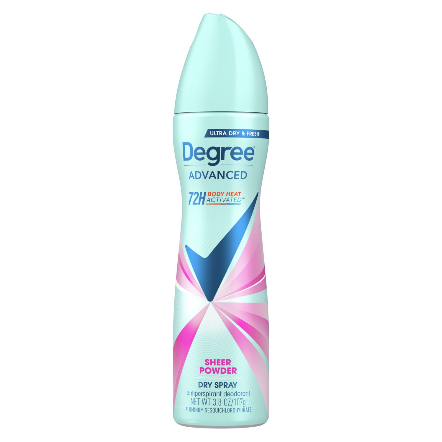 Degree Antiperspirant & Deodorant Dry Spray 72-Hour Advanced Motionsense, Sheer Powder, 3.8 OZ