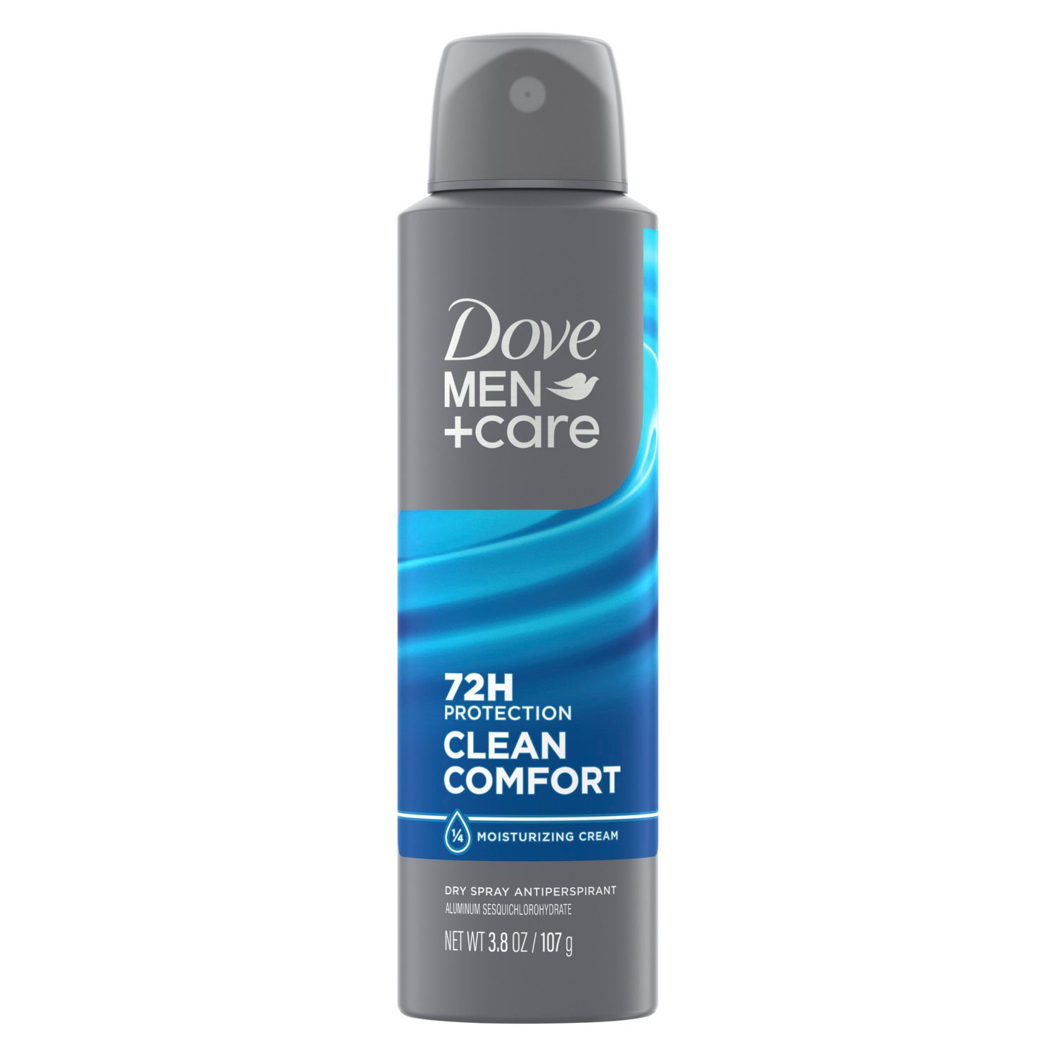 Dove Men+Care 72-Hour Moisturizing Cream Antiperspirant Dry Spray, Clean Comfort, 3.8 OZ