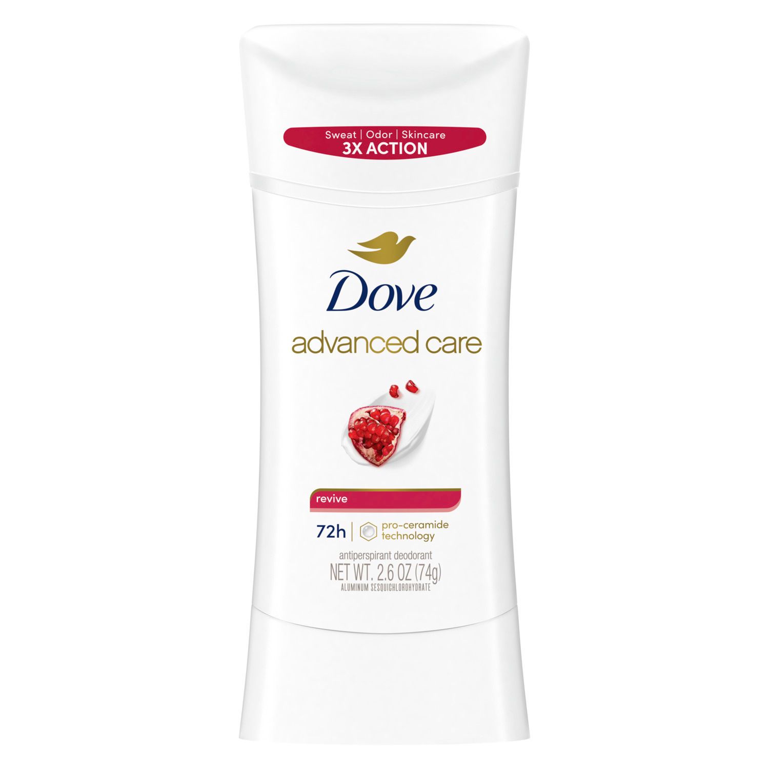 Dove Advanced Care 48-Hour Antiperspirant & Deodorant Stick, Revive, 2.6 OZ