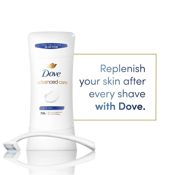 Dove Advanced Care 48-Hour Antiperspirant & Deodorant Stick, Original Clean, 2.6 OZ