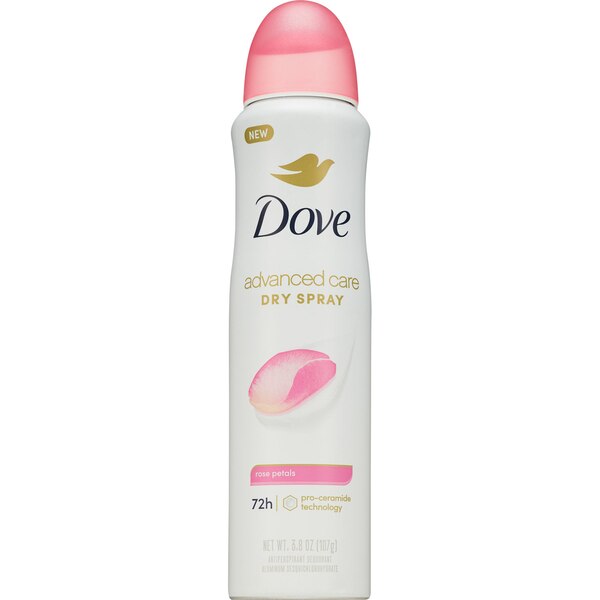 Dove Advanced Care 48-Hour Antiperspirant & Deodorant Dry Spray, Rose Petals